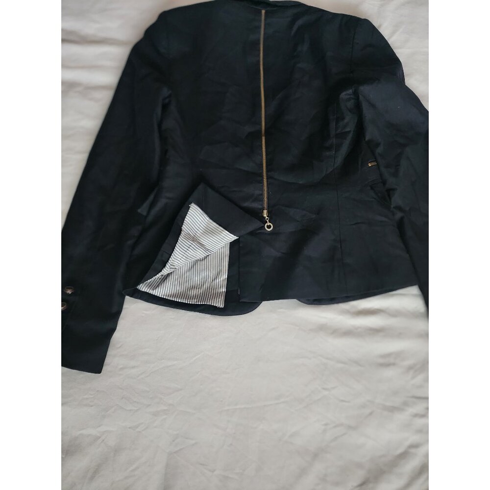 Butik Dayi Women's Black Notch Lapel Single Button Suit Blazer Coat Size 8 - Picture 6 of 11